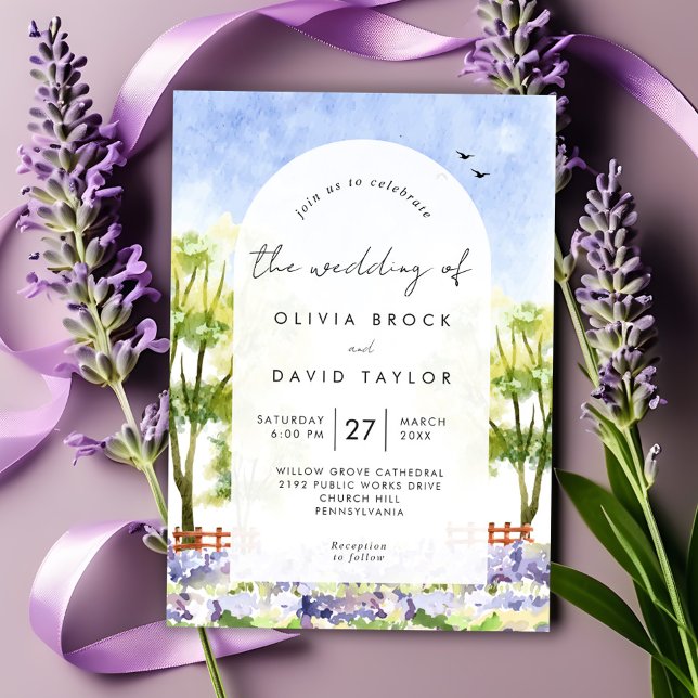 Rustikaler Hochzeitlavender Boho Einladung (Von Creator hochgeladen)