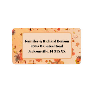 Rustikaler Hochzeitsherbst hinterlässt Rücksendead Adressaufkleber