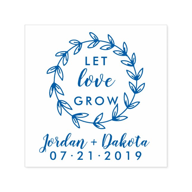 Rustikaler Hochzeitskranz Lasse Liebe wachsen Hand Permastempel (Design)