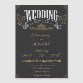 Rustikaler Hochzeitsmagnet, Anpassen Sie mich an! Magneteinladung