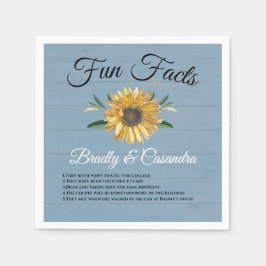 Rustikaler Hochzeitsspass - Sonnenblumen, trockene Serviette