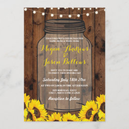 Rustikaler Hochzeitstag Jar Wood Sonnenblumen Einl Einladung