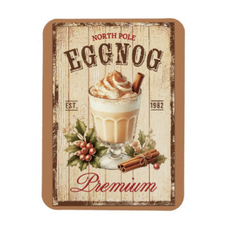 Rustikaler Holz Hintergrund Nordpol Eggnog Magnet