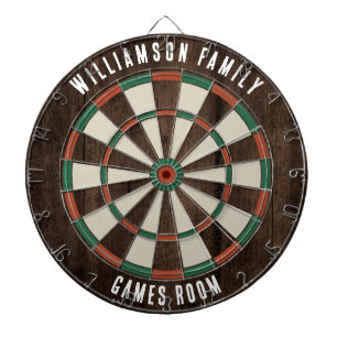 Rustikaler Holz-Look Familien-Spielzimmer individu Dartscheibe