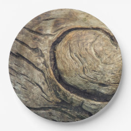 Rustikaler hölzerner Baum-Ring-WegwerfpapierTeller Pappteller