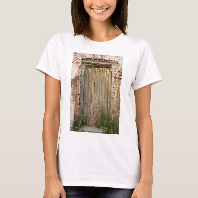 Rustikaler hölzerner Eingang in Mexiko T-Shirt (Vorderseite)