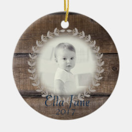 Rustikaler hölzerner Wreath-kundenspezifische Keramik Ornament