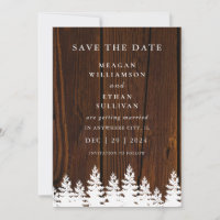 Rustikaler Holzfall Herbst Winter Hochzeit QR Code