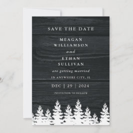 Rustikaler Holzfall Herbst Winter Hochzeit QR Code Save The Date