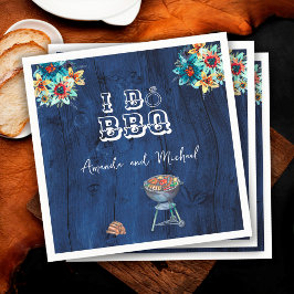 Rustikaler Holzgarten Ich mache GRILLEN Probe Aben Serviette