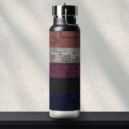 Rustikaler Holzkörner Genderfluid Ständer Trinkflasche