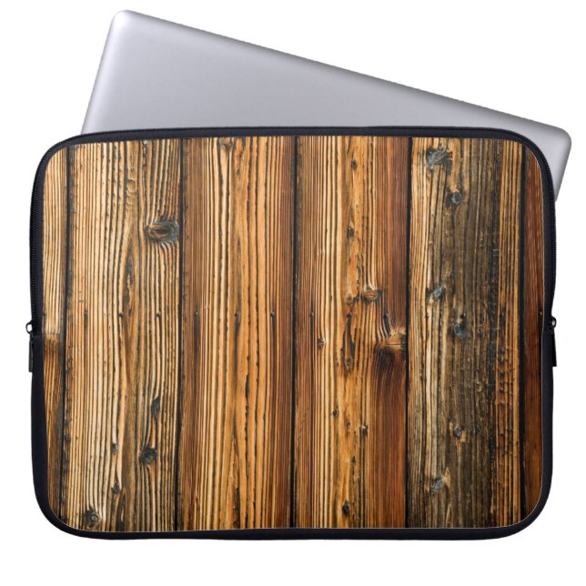 Rustikaler Holzschlauch Laptopschutzhülle (Vorderseite)