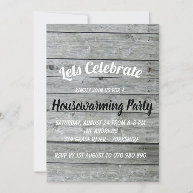 Rustikaler Holzstall Lass Celebrate Housewarming Einladung (Vorderseite)