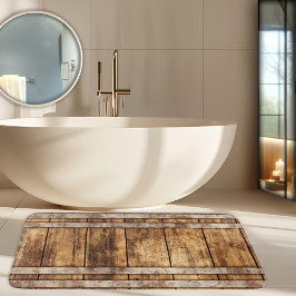 Rustikaler Holzwein Badematte