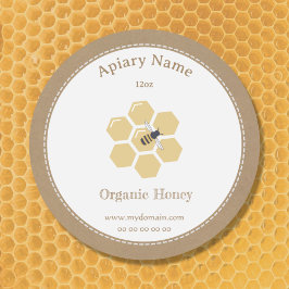 Rustikaler Honey Jar Label Aufkleber für Imker