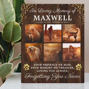 Rustikaler Hund aus Holz Fotoplatte