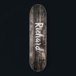 Rustikaler Individuelle Name aus Holz Personalisie Skateboard<br><div class="desc">Personalisiertes Skateboard,  um Ihren Namen auf einem rustikalen Holzboden hinzuzufügen.</div>