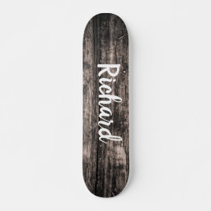 Rustikaler Individuelle Name Personalisiert Skateboard