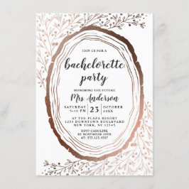 Rustikaler Junggeselinnen-Abschied aus Holz, dünne Einladung