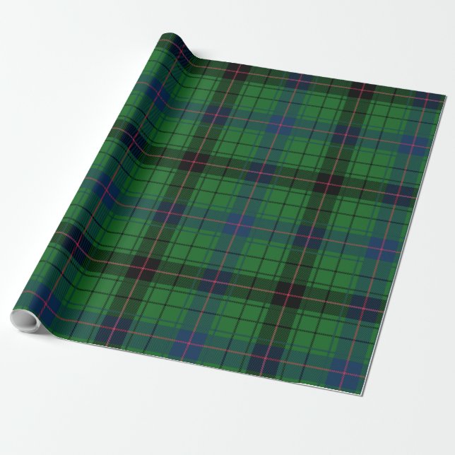 Rustikaler Karierter grüner Tartan Geschenkpapier (Ungerollt)