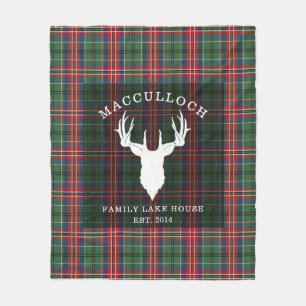 Rustikaler Karierter MacCulloch Familie Tartan Fleecedecke