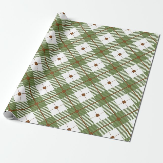 Rustikaler Karo Geschenkpapier (Ungerollt)