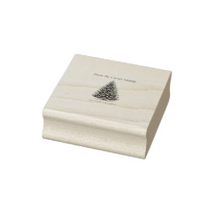 Rustikaler Kiefer-Rücksende-Adresse-Stempel Gummistempel