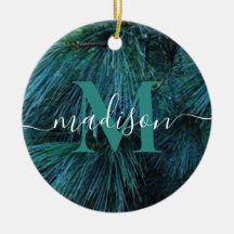 Rustikaler Kiefernbaum, immergrünes Monogramm