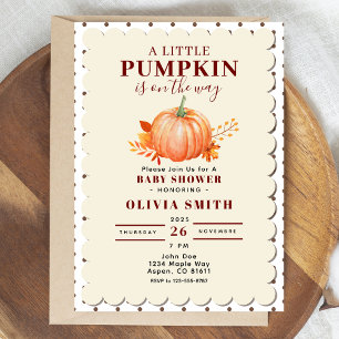 Rustikaler, kleiner Pumpkin Fall Baby Duschpunkt Einladung