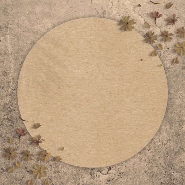 Rustikaler Kraft Einfach Stylischer Boho-Stil Runder Aufkleber (Rustic Kraft Simple Stylish Boho Classic Round Sticker)