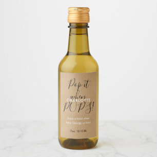 Rustikaler Kraft Pop, wenn sie POP Baby Dusche Weinetikett