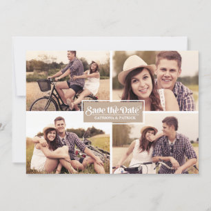 Rustikaler Kraftpapier-Rahmen für vier Fotos im Co Save The Date