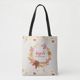 Rustikaler Kranz Personalisiert Weihnachten Weihna Tasche