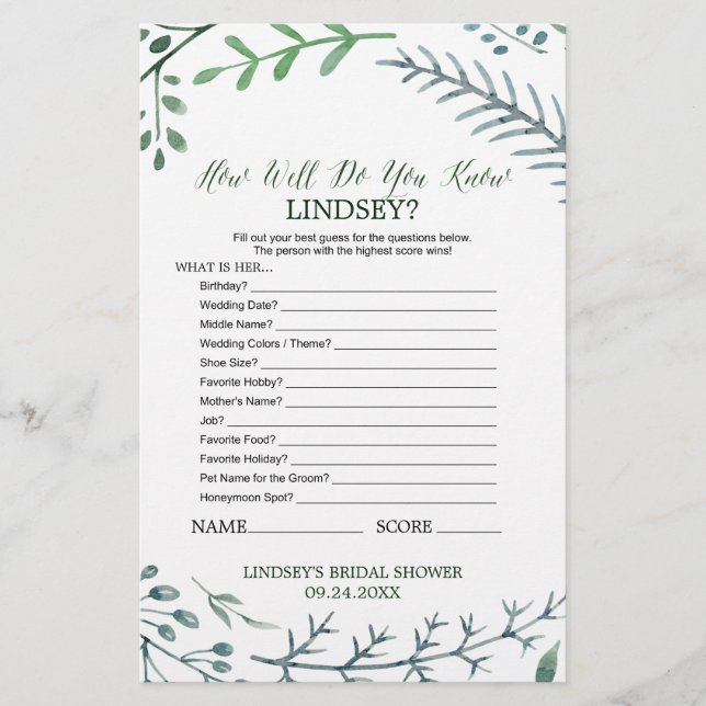 Rustikaler Kranz wie gut kennen Sie das Bride-Spie (Vorderseite)