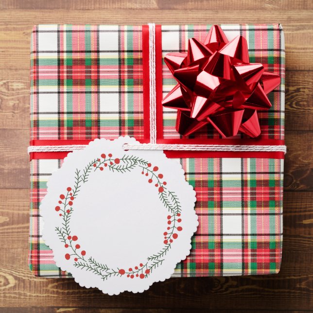 Rustikaler Kranzrahmen niedlich Weihnachten Ornament Karte (Insitu (Geschenk))