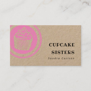Rustikaler Kuchen-Pink-Logo Briefmarke Kraftskarte Visitenkarte