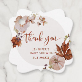 Rustikaler Kürbis danke: tag Geschenkanhänger