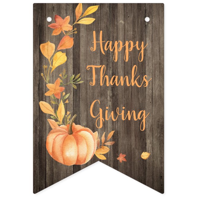 Rustikaler Kürbis-Fall-Ernte-Erntedank Wimpelkette (Erste Fahne)