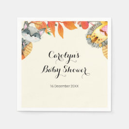 Rustikaler Kürbis TierBaby-Dusche Napkin Serviette