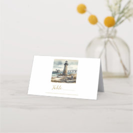 Rustikaler KüstenLeuchtturm Strandtisch Platzkarte
