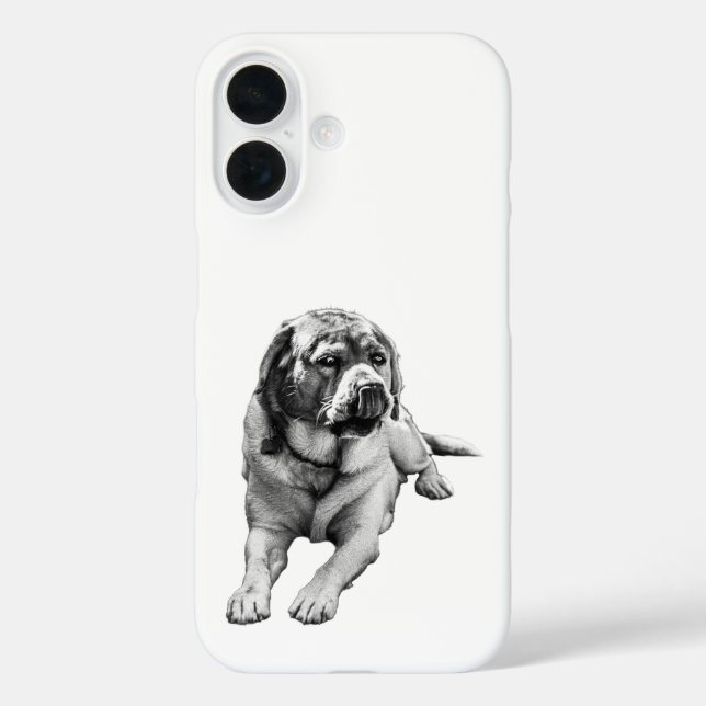 Rustikaler Lächelschutz iPhone 16 Hülle (Rückseite)