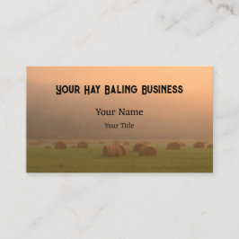 Rustikaler Landbauernhof Hay Bales Sunset Visitenkarte