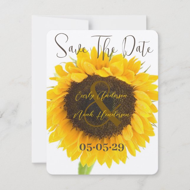 Rustikaler LandbauernhofHaus Sonnenblumen Save the Save The Date (Vorderseite)