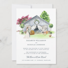 Rustikaler Landbetrieb | Elegant Barn Wedding Einladung