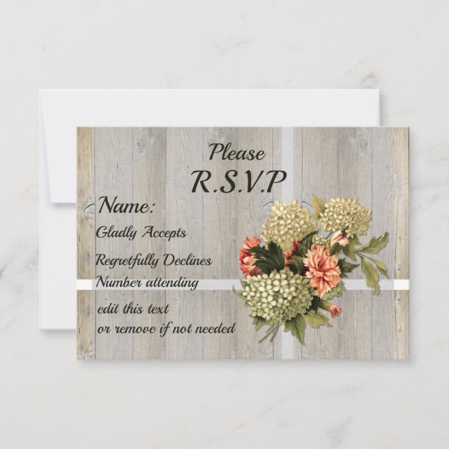 Rustikaler Landchic, Altes Holz und Blume UAWG RSVP Karte (Vorderseite)