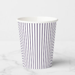 Rustikaler ländlicher violetter Pinstreifen-Stil Pappbecher