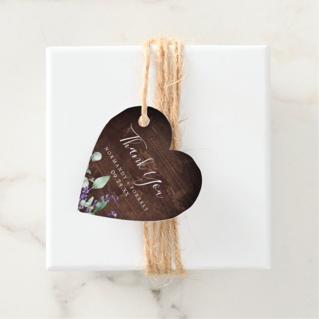Rustikaler Lavendel | Holz mit Zitat zurück Danke Geschenkanhänger (Beispiel)