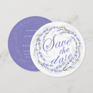 Rustikaler Lavendel-Kranz Hochzeit Termin merken Save The Date