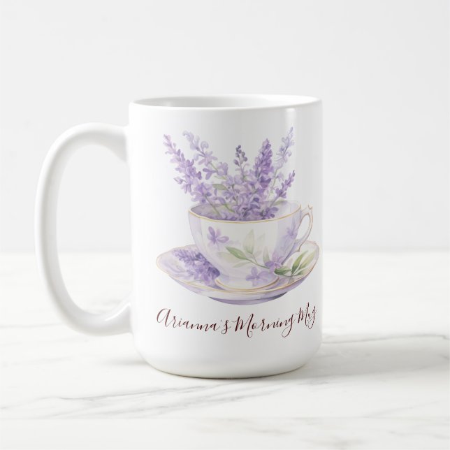 Rustikaler Lavendel-Parcours Kaffeetasse (Links)