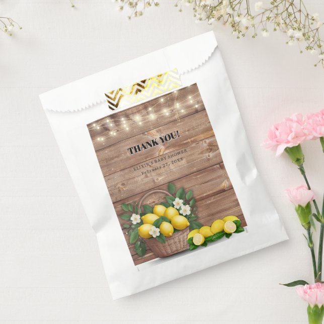Rustikaler Lemon Basket Moderne Niedliche Babydusc Geschenktütchen (Versiegelt)